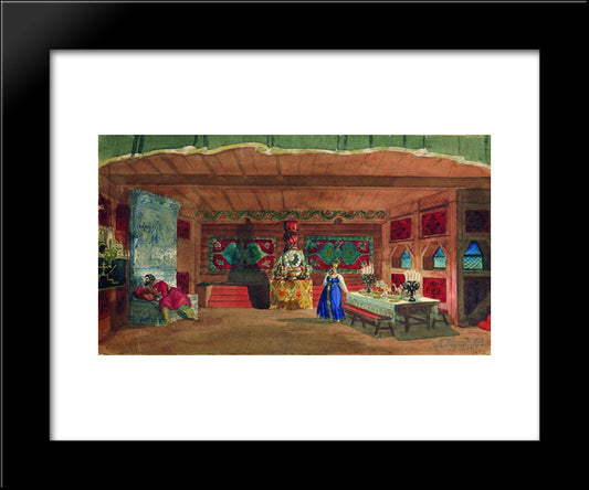 Stage Design For Nikolai Rimsky-Korsakov'S Opera The 'The Tsar'S Bride' 20x24 Black Modern Wood Framed Art Print Poster by Kustodiev, Boris