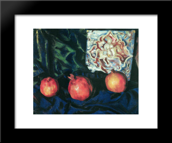 Still Life. Grenades 20x24 Black Modern Wood Framed Art Print Poster by Kustodiev, Boris