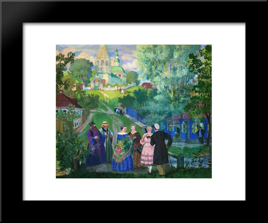 Summer. Province 20x24 Black Modern Wood Framed Art Print Poster by Kustodiev, Boris