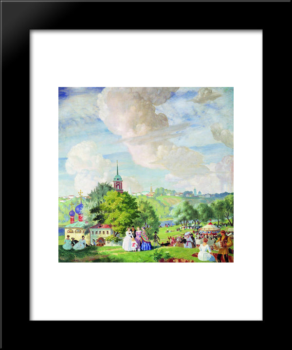 Summer Holiday 20x24 Black Modern Wood Framed Art Print Poster by Kustodiev, Boris