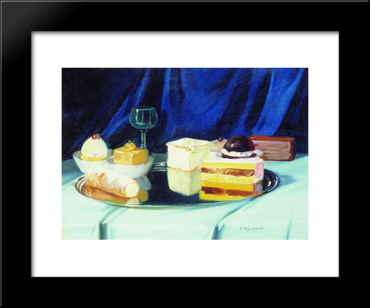 Sweets. Still Life 20x24 Black Modern Wood Framed Art Print Poster by Kustodiev, Boris