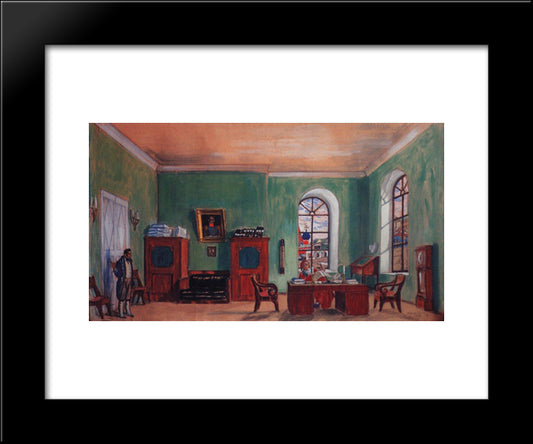 The Cabinet Of Furnachev 20x24 Black Modern Wood Framed Art Print Poster by Kustodiev, Boris