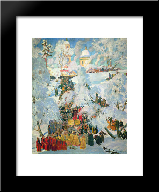 The Consecration Of Water On The Theophany 20x24 Black Modern Wood Framed Art Print Poster by Kustodiev, Boris