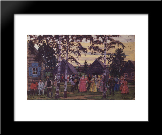 The Khorovod 20x24 Black Modern Wood Framed Art Print Poster by Kustodiev, Boris