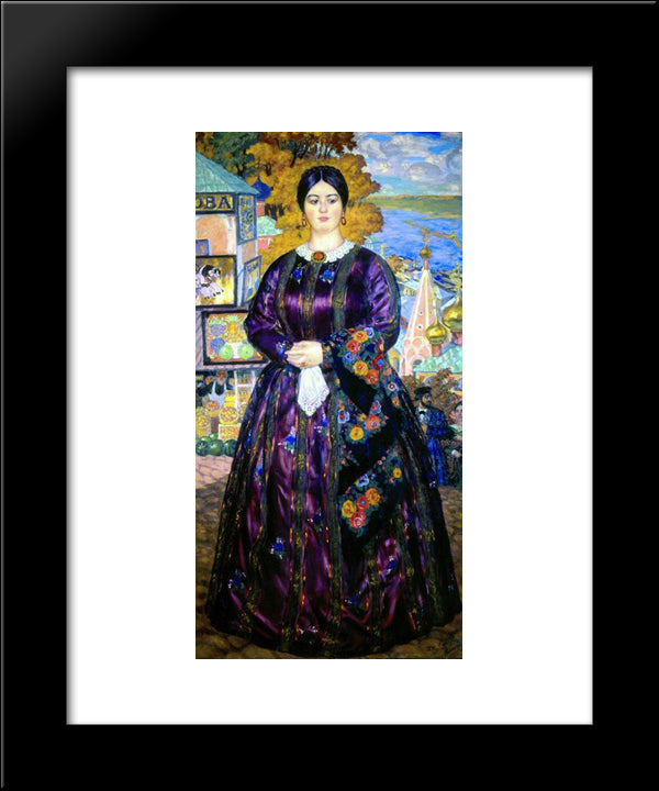 The Merchant'S Wife 20x24 Black Modern Wood Framed Art Print Poster by Kustodiev, Boris