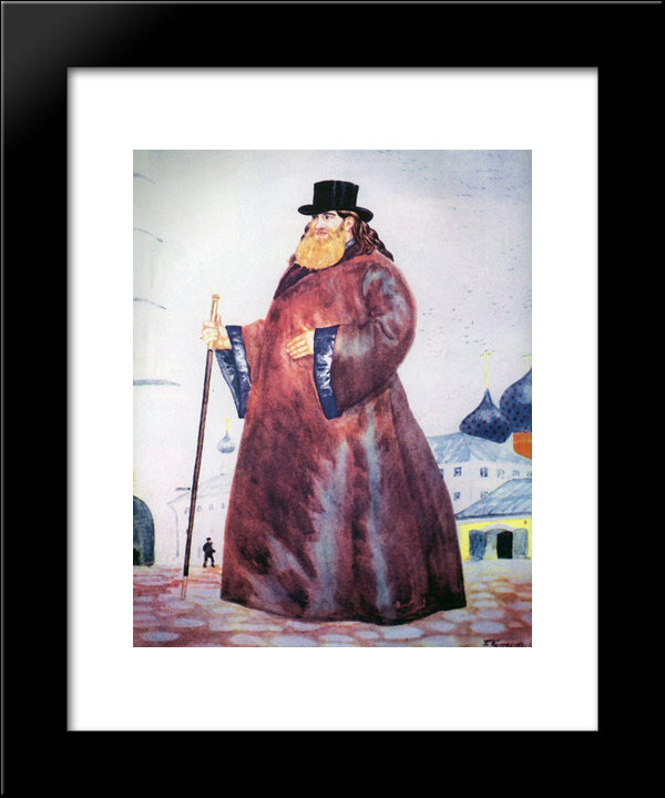 The Priest 20x24 Black Modern Wood Framed Art Print Poster by Kustodiev, Boris