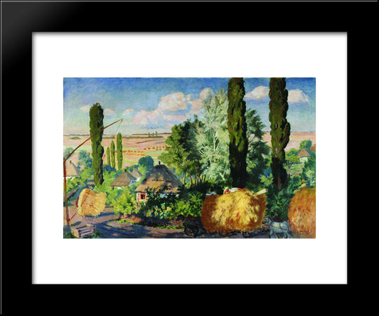 Ukrainian Landscape 20x24 Black Modern Wood Framed Art Print Poster by Kustodiev, Boris