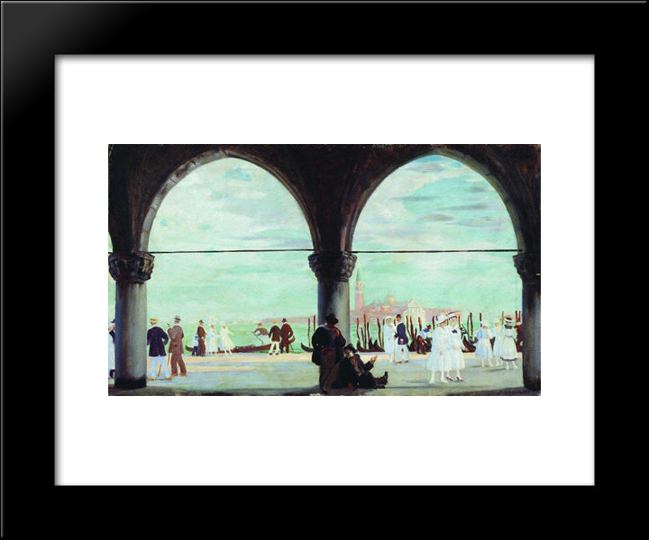 Venice. Memory 20x24 Black Modern Wood Framed Art Print Poster by Kustodiev, Boris