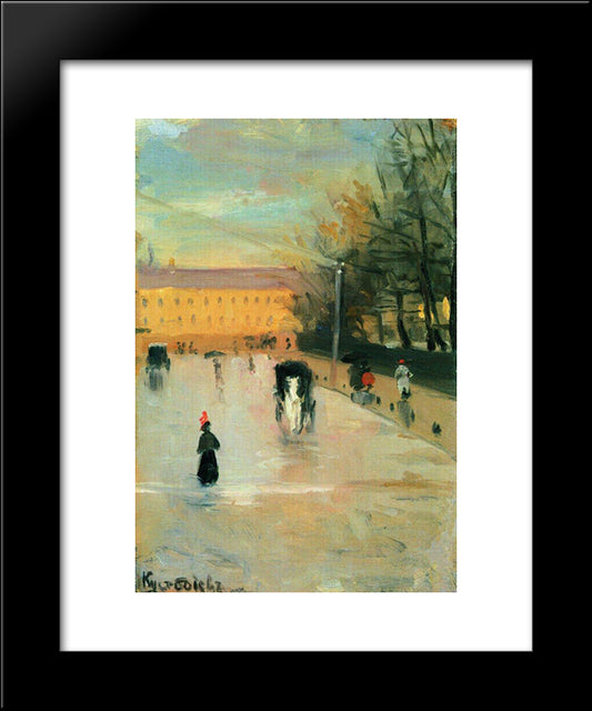 View From The Window Of The Academy Of Fine Arts 20x24 Black Modern Wood Framed Art Print Poster by Kustodiev, Boris