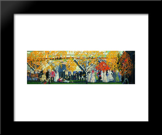 Village Holiday 20x24 Black Modern Wood Framed Art Print Poster by Kustodiev, Boris