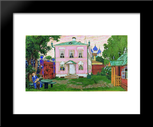 Wing With A Porch 20x24 Black Modern Wood Framed Art Print Poster by Kustodiev, Boris