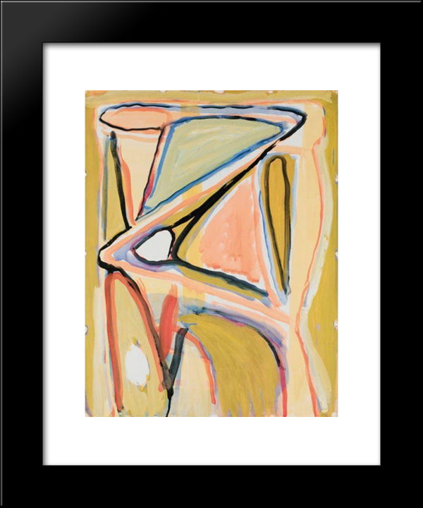 Composition 20x24 Black Modern Wood Framed Art Print Poster by van Velde, Bram