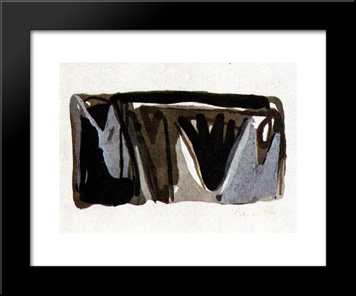 Grise Nuit 20x24 Black Modern Wood Framed Art Print Poster by van Velde, Bram