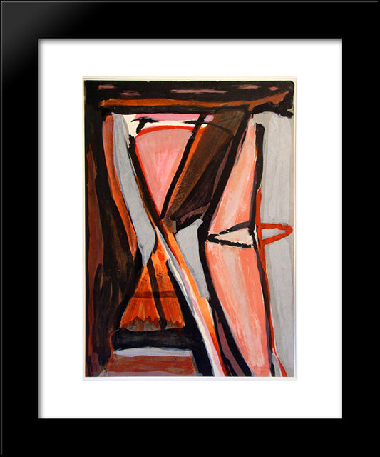 L'Attrait 20x24 Black Modern Wood Framed Art Print Poster by van Velde, Bram
