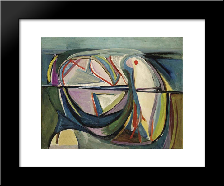Untitled 20x24 Black Modern Wood Framed Art Print Poster by van Velde, Bram