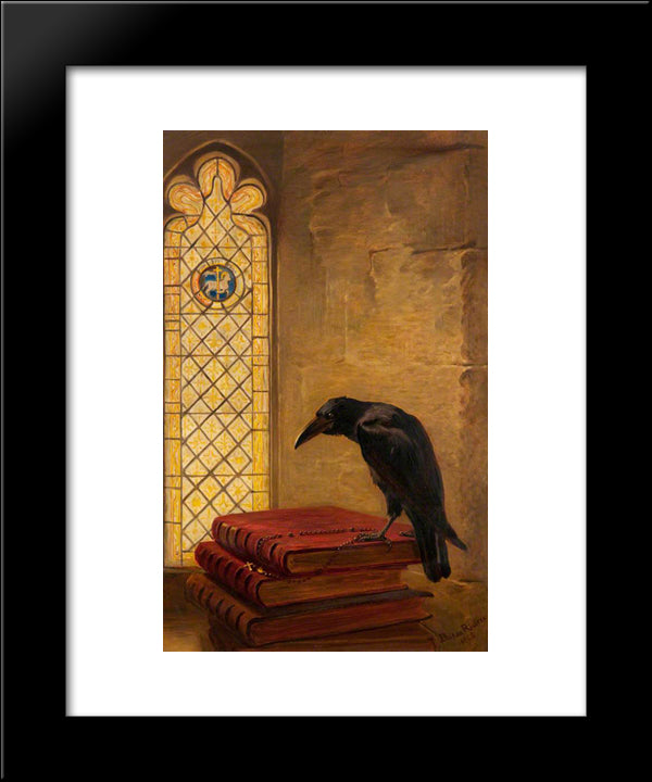 A Saint, From The 'Jackdaw Of Rheims' 20x24 Black Modern Wood Framed Art Print Poster by Riviere, Briton