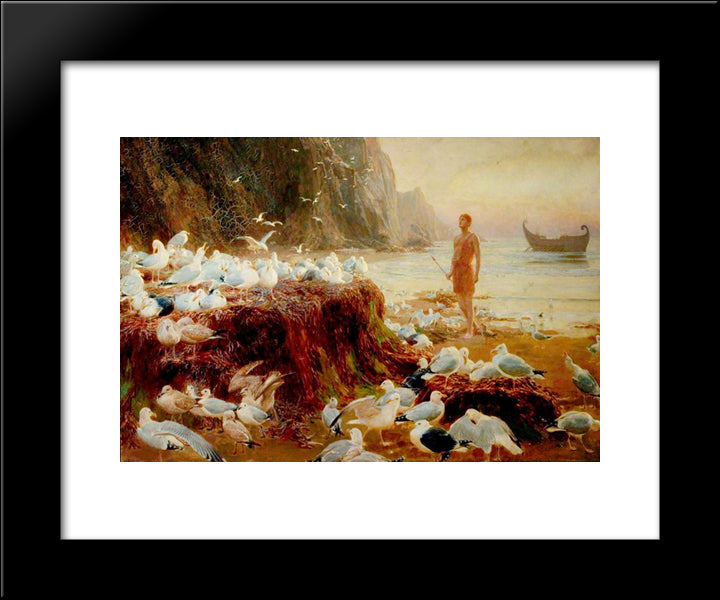 An Old World Wanderer 20x24 Black Modern Wood Framed Art Print Poster by Riviere, Briton