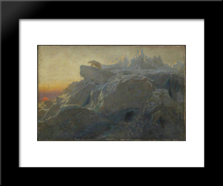 Beyond Man'S Footsteps 20x24 Black Modern Wood Framed Art Print Poster by Riviere, Briton