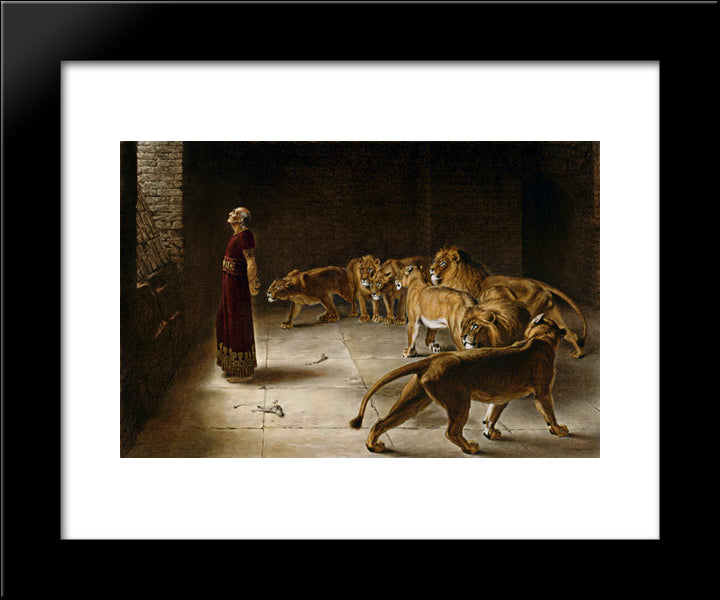 Daniel'S Answer To The King 20x24 Black Modern Wood Framed Art Print Poster by Riviere, Briton