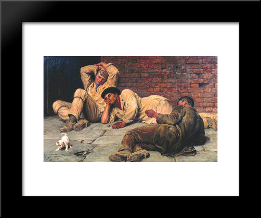 Giants At Play 20x24 Black Modern Wood Framed Art Print Poster by Riviere, Briton