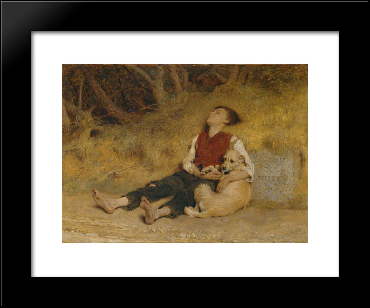 His Only Friend 20x24 Black Modern Wood Framed Art Print Poster by Riviere, Briton