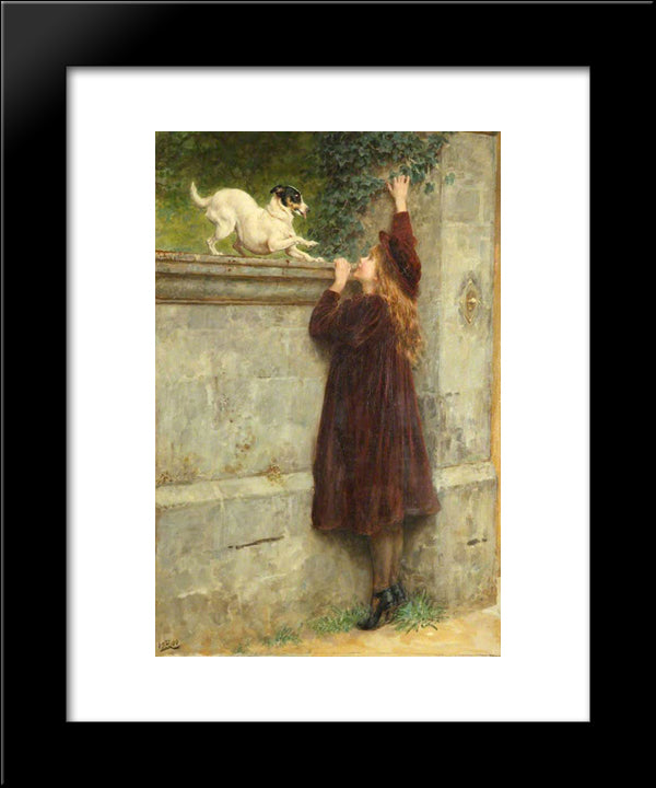 Play Fellows 20x24 Black Modern Wood Framed Art Print Poster by Riviere, Briton