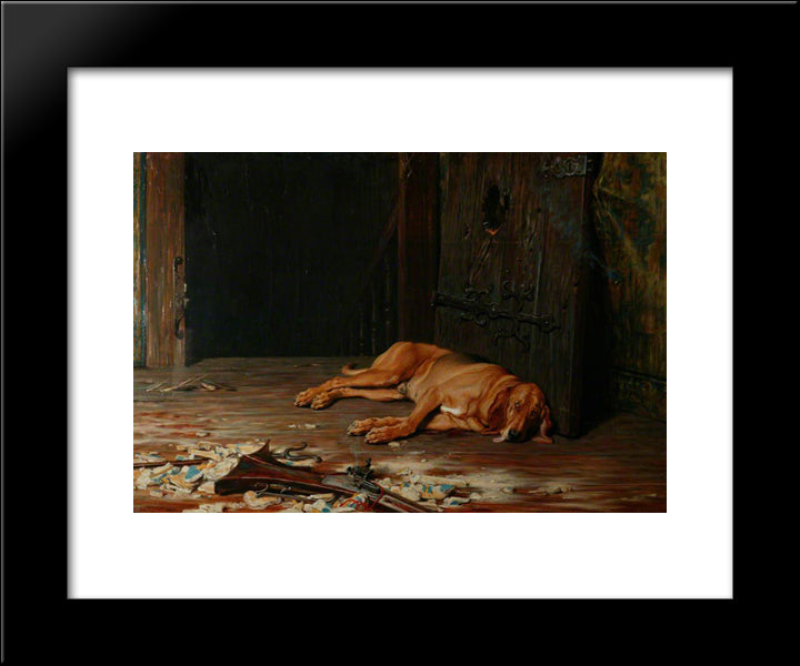 The Last Of The Garrison 20x24 Black Modern Wood Framed Art Print Poster by Riviere, Briton