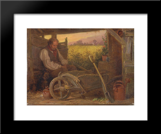 The Old Gardener 20x24 Black Modern Wood Framed Art Print Poster by Riviere, Briton