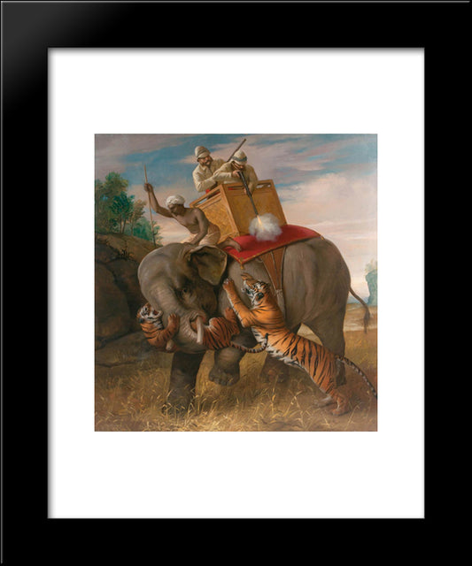 Tigerjagd 20x24 Black Modern Wood Framed Art Print Poster by Riviere, Briton