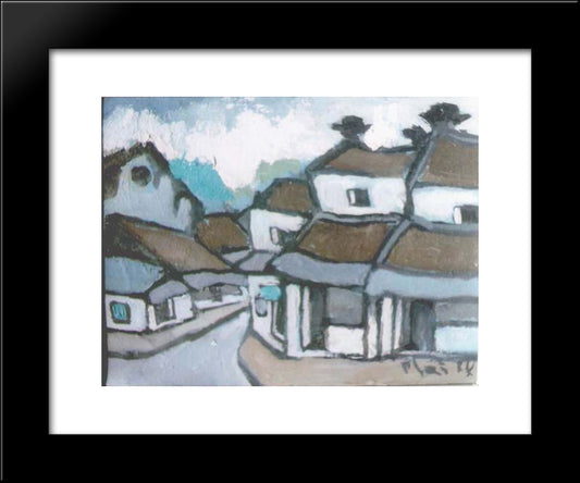 Hanoi 20x24 Black Modern Wood Framed Art Print Poster by Xuan Phai, Bui