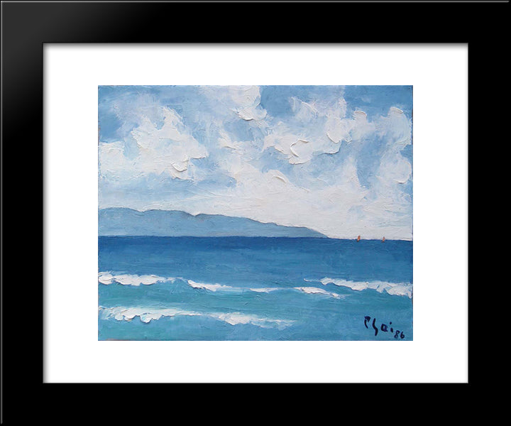 Seascape 20x24 Black Modern Wood Framed Art Print Poster by Xuan Phai, Bui