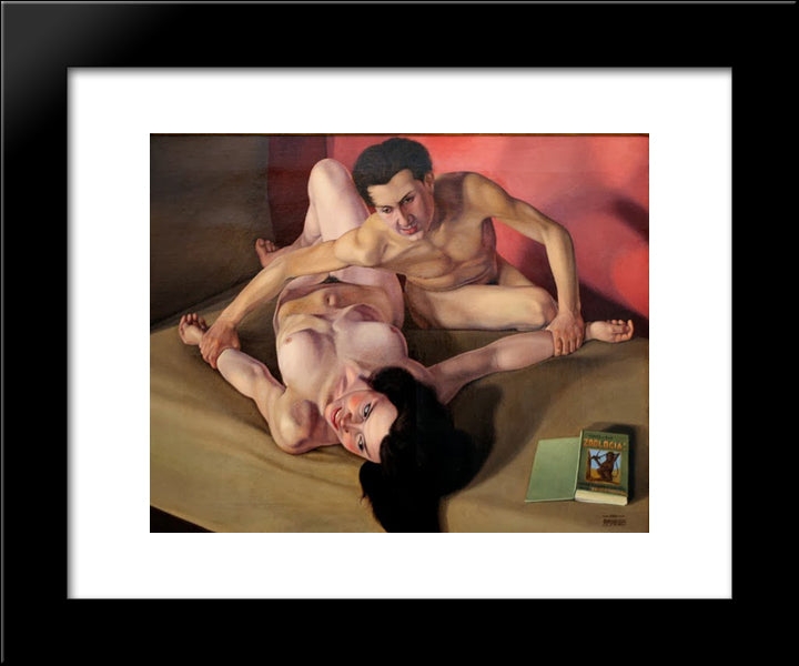 Zoologia 20x24 Black Modern Wood Framed Art Print Poster by San Pietro, Cagnaccio di