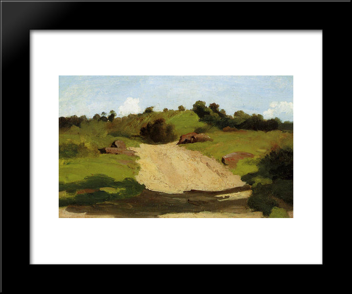 A Rising Path 20x24 Black Modern Wood Framed Art Print Poster by Corot, Jean Baptiste Camille