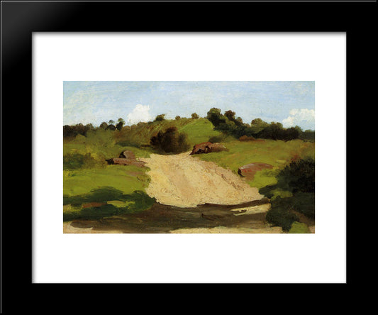 A Rising Path 20x24 Black Modern Wood Framed Art Print Poster by Corot, Jean Baptiste Camille
