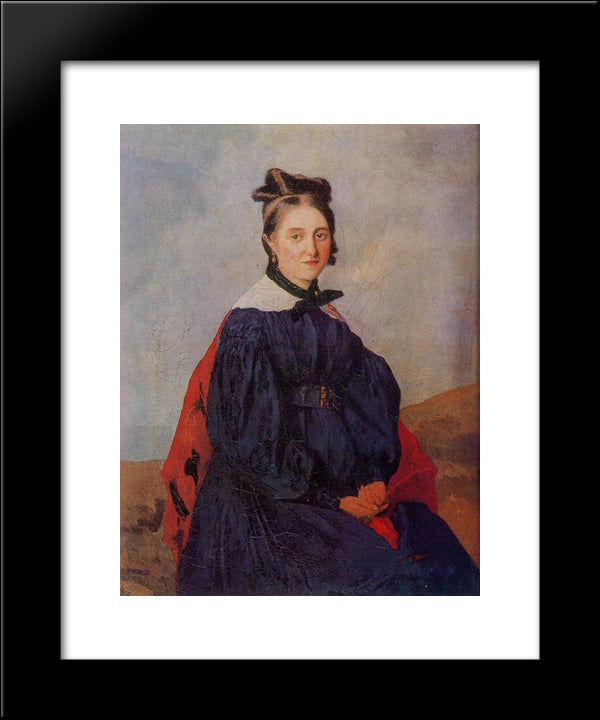 Alexina Ledoux 20x24 Black Modern Wood Framed Art Print Poster by Corot, Jean Baptiste Camille
