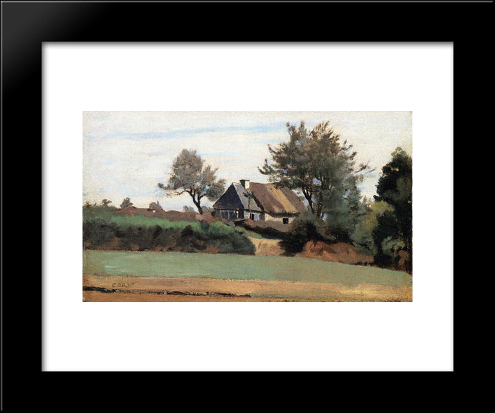 Archicourt, Near Arras 20x24 Black Modern Wood Framed Art Print Poster by Corot, Jean Baptiste Camille