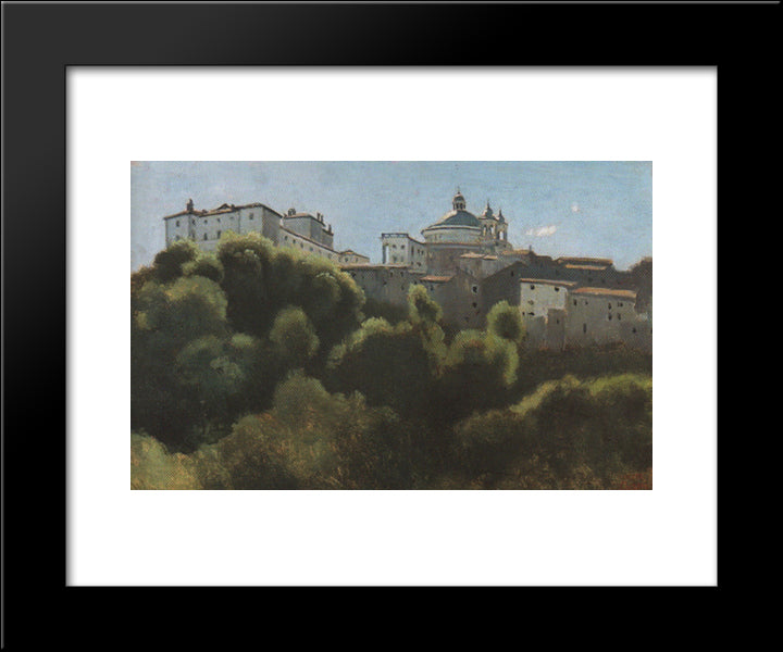Ariccia, Palazzo Chigi 20x24 Black Modern Wood Framed Art Print Poster by Corot, Jean Baptiste Camille