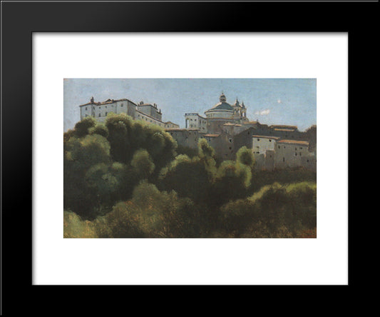 Ariccia, Palazzo Chigi 20x24 Black Modern Wood Framed Art Print Poster by Corot, Jean Baptiste Camille