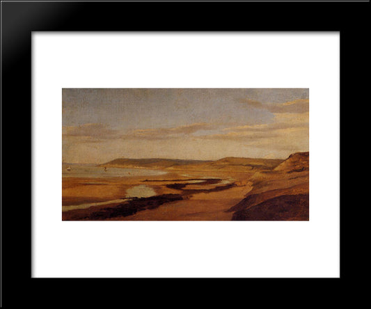 By The Sea 20x24 Black Modern Wood Framed Art Print Poster by Corot, Jean Baptiste Camille