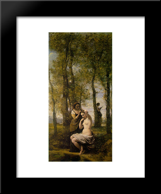 Landscape With Figures 20x24 Black Modern Wood Framed Art Print Poster by Corot, Jean Baptiste Camille