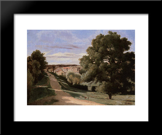 Little Chaville 20x24 Black Modern Wood Framed Art Print Poster by Corot, Jean Baptiste Camille