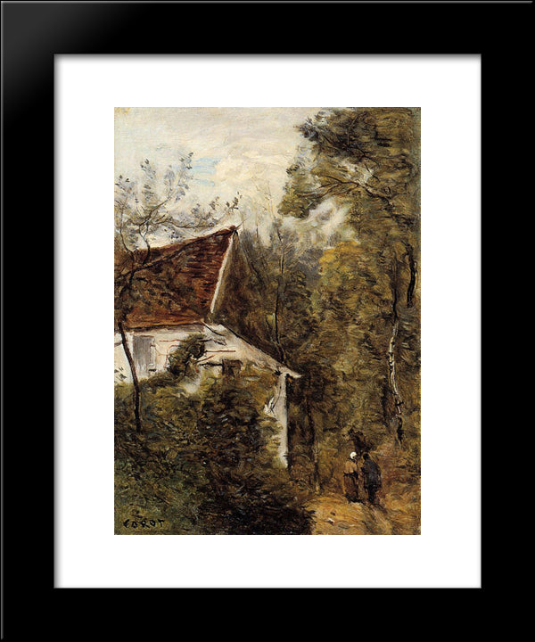 Luzancy, The Path Through The Woods 20x24 Black Modern Wood Framed Art Print Poster by Corot, Jean Baptiste Camille