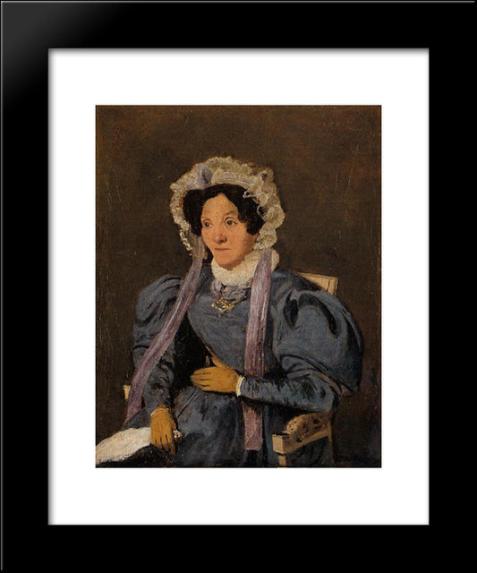 Madame Corot, The Artist'S Mother, Born Marie Francoise Oberson 20x24 Black Modern Wood Framed Art Print Poster by Corot, Jean Baptiste Camille