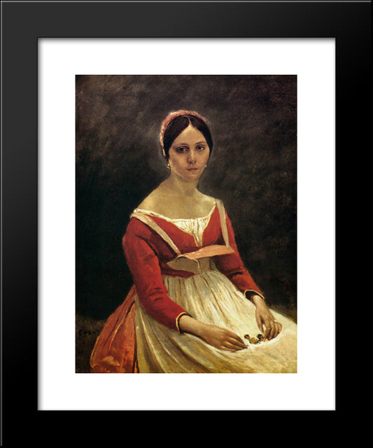 Madame Legois 20x24 Black Modern Wood Framed Art Print Poster by Corot, Jean Baptiste Camille