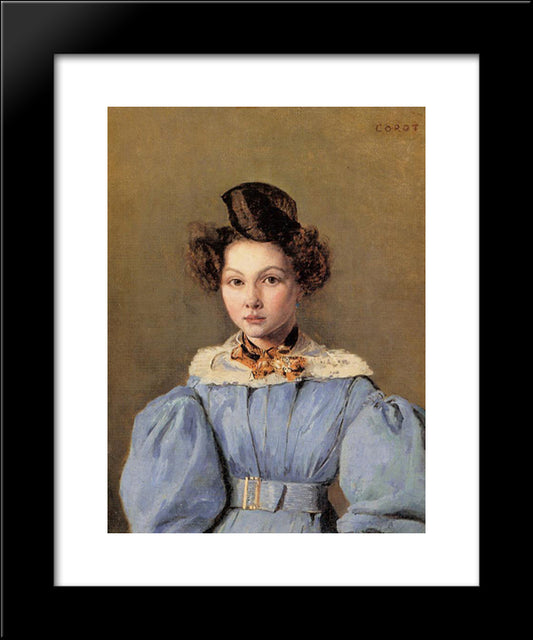 Marie Louise Sennegon 20x24 Black Modern Wood Framed Art Print Poster by Corot, Jean Baptiste Camille