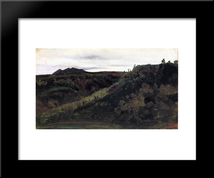 Mount Soracte 20x24 Black Modern Wood Framed Art Print Poster by Corot, Jean Baptiste Camille