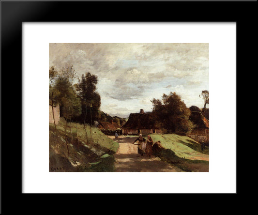 Near The Mill, Chierry, Aisne 20x24 Black Modern Wood Framed Art Print Poster by Corot, Jean Baptiste Camille