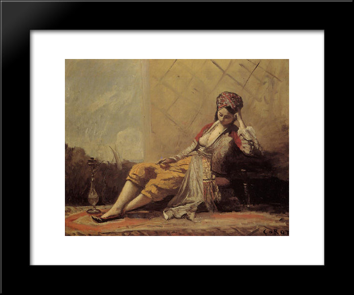 Odalisque 20x24 Black Modern Wood Framed Art Print Poster by Corot, Jean Baptiste Camille