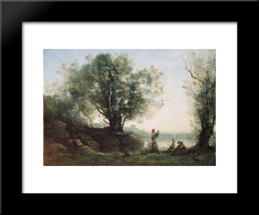 Orpheus Lamenting Eurydice 20x24 Black Modern Wood Framed Art Print Poster by Corot, Jean Baptiste Camille
