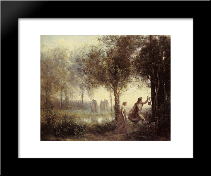 Orpheus Leading Eurydice From The Underworld 20x24 Black Modern Wood Framed Art Print Poster by Corot, Jean Baptiste Camille